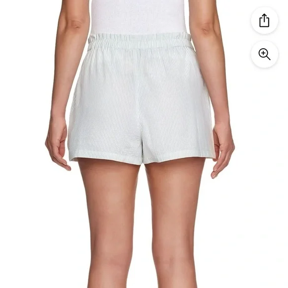 NWT LOFT Women's 2 Pack Pajama/sleep Shorts - Blue and Green Striped - Picture 2 of 11